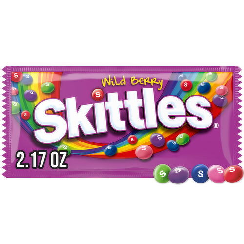 Skittles SKITTLES Wild Berry Chewy Candy, Full Size, 2.17 oz Bag