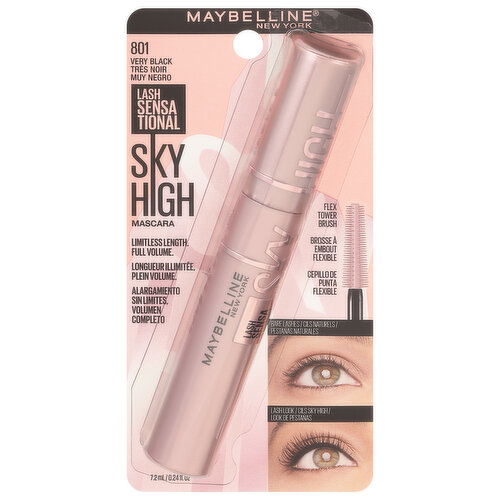 Maybelline Lash Sensational Mascara, Sky High, 801 Very Black