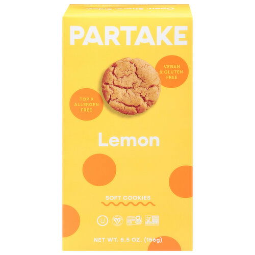 Partake Cookies, Lemon, Soft