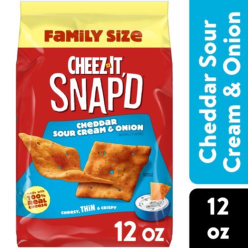 Cheez-It Snap'd Cheese Cracker Chips, Cheddar Sour Cream Onion, Family Size