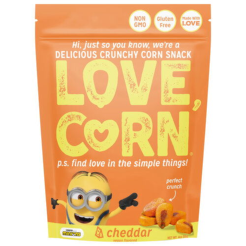 Love Corn Crunchy Cheddar Vegan Flavored Corn Snack