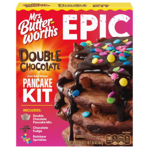 Mrs. Butterworth's EPIC Double Chocolate Pancake Kit