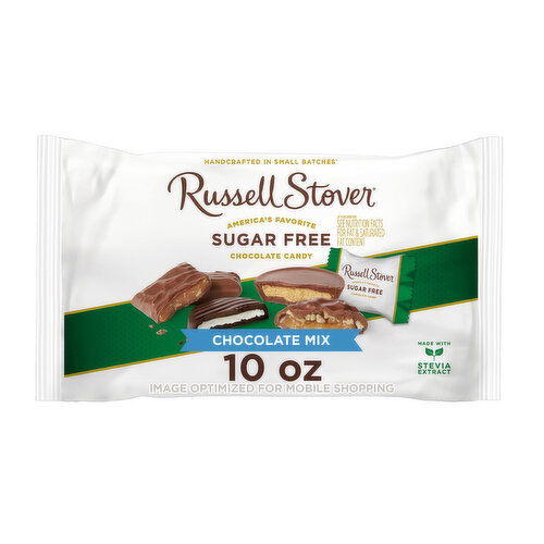 Russell Stover Sugar Free Sugar Free Chocolate Candy, Assorted 4 Flavor Mix, 10 oz. bag (≈ 18 pieces)