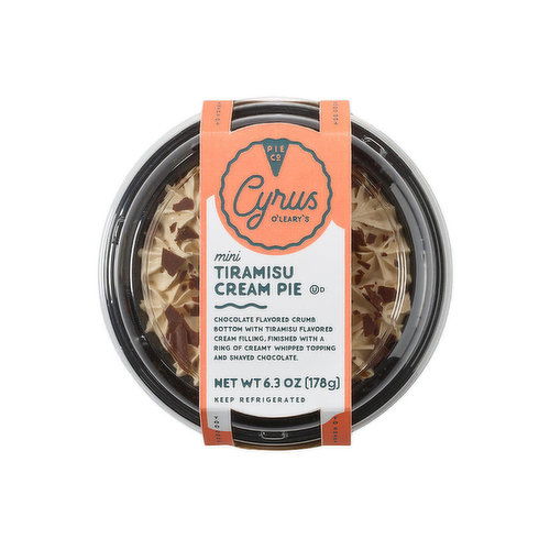 Cyrus O'Leary's Tiramisu Cream Pie, 4 Inch