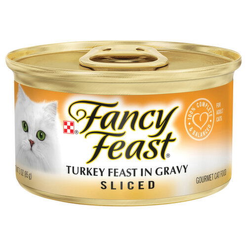 Fancy Feast Cat Food, Gourmet, Turkey Feast in Gravy, Sliced