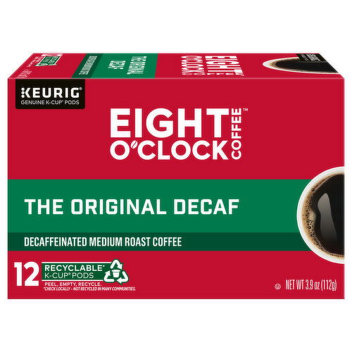 Eight O'Clock Coffee The Original Decaf, Decaffeinated, Medium Roast, K-Cup Pods