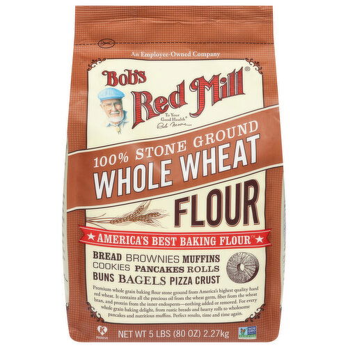 Bob's Red Mill Flour, Whole Wheat, 100% Stone Ground