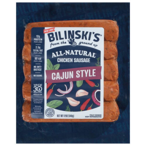 Bilinski's Chicken Sausage, Cajun Style