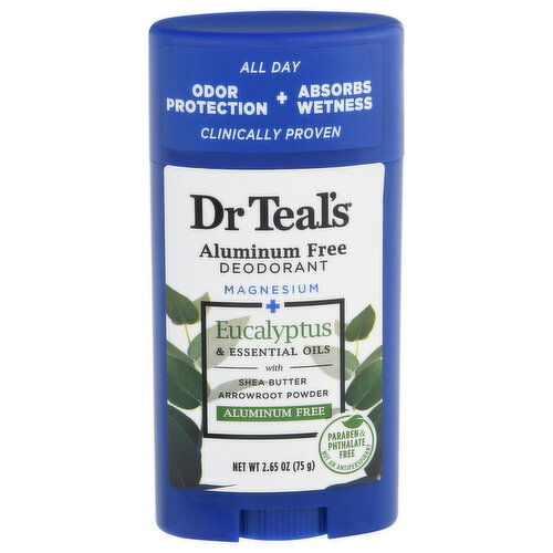 Dr Teal's Deodorant, Aluminum Free, Eucalyptus