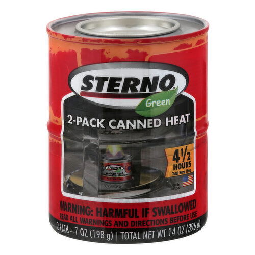 Sterno Canned Heat, Green, 2-Pack