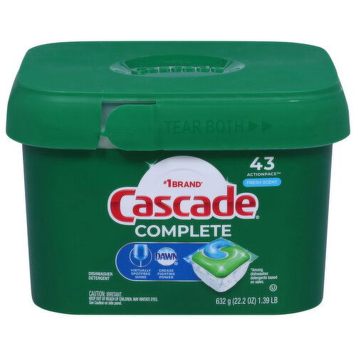 Cascade Complete Dishwasher Detergent, Fresh Scent, ActionPacs