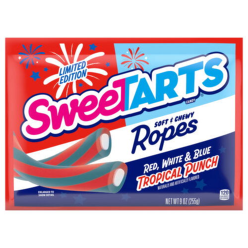 Sweetarts Candy, Ropes, Tropical Punch, Red, White & Blue