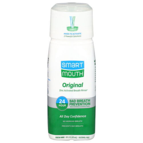 Smart Mouth Breath Rinse, Fresh Mint, Zinc Activated, Original