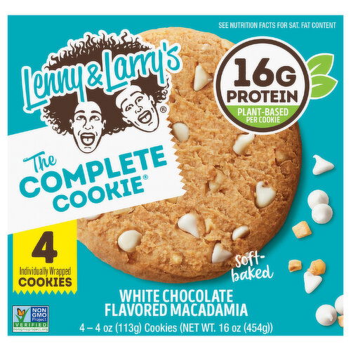 Lenny & Larry's The Complete Cookie Cookies, White Chocolate Flavored Macadamia, Soft-Baked