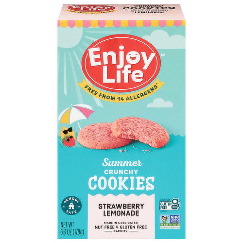 Enjoy Life Cookies, Strawberry Lemonade, Summer, Crunchy