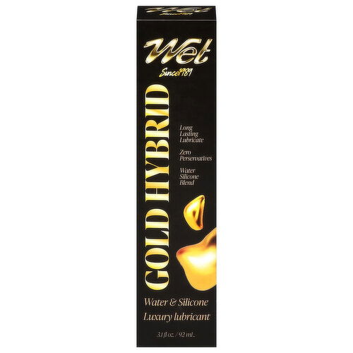 Wet Luxury Lubricant, Water & Silicone, Gold Hybrid