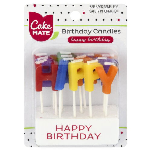 Cake Mate Birthday Candles, Happy Birthday, 3 Inch