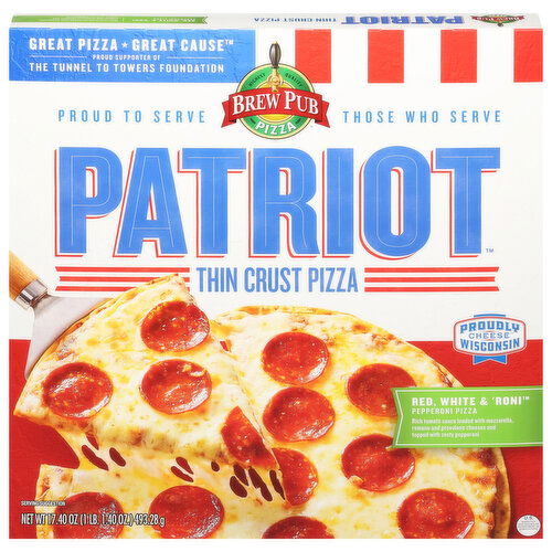 Patriot Pizza, Thin Crust, Red, White & 'Roni