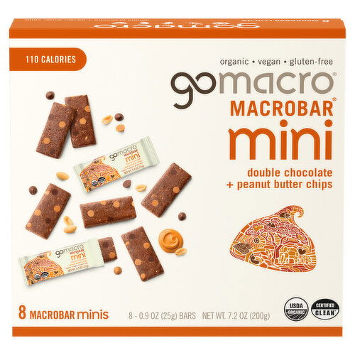 GoMacro Double Chocolate + Peanut Butter Chips Mini MacroBar