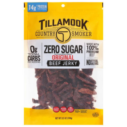 Tillamook Country Smoker Beef Jerky, Zero Sugar, Original