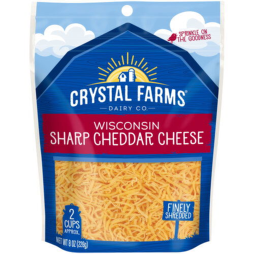 Crystal Farms Cheese, Sharp Cheddar, Wisconsin