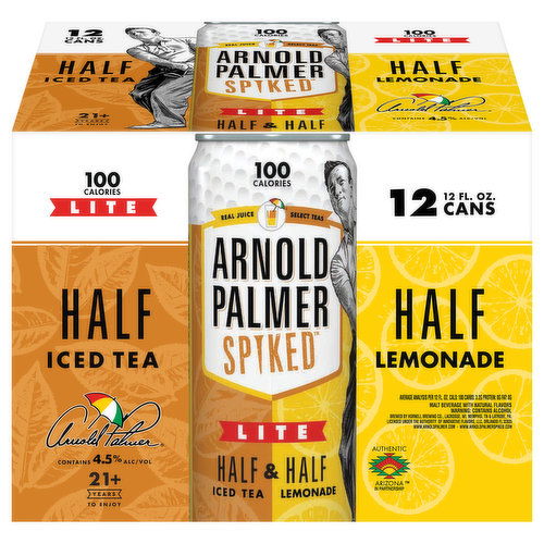 Arnold Palmer Spiked Half & Half, Lite, Iced Tea/Lemonade