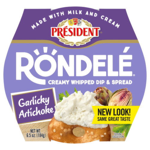 President Rondele Dip & Spread, Garlicky Artichoke, Creamy Whipped