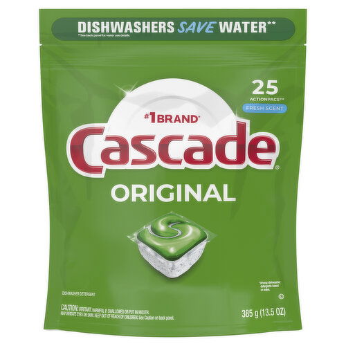 Cascade Cascade Original Dishwasher Detergent Pods, Fresh, 25 Count