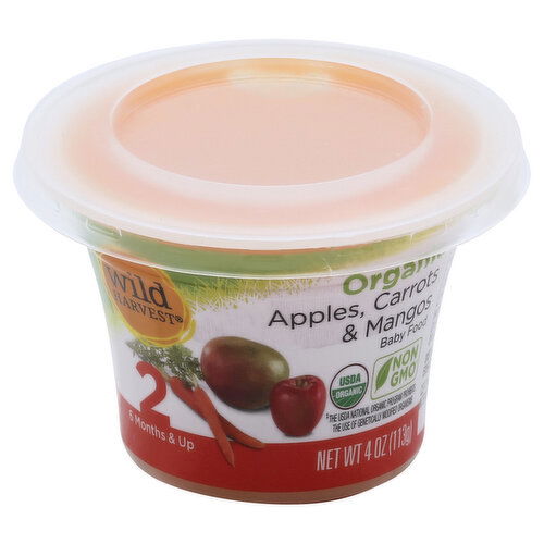 Wild Harvest Baby Food, Organic, Apples, Carrots & Mangos, 2 (6 Months & Up)