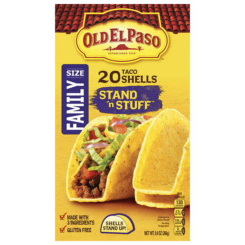 Old El Paso Taco Shells, Stand 'n Stuff, Family Size