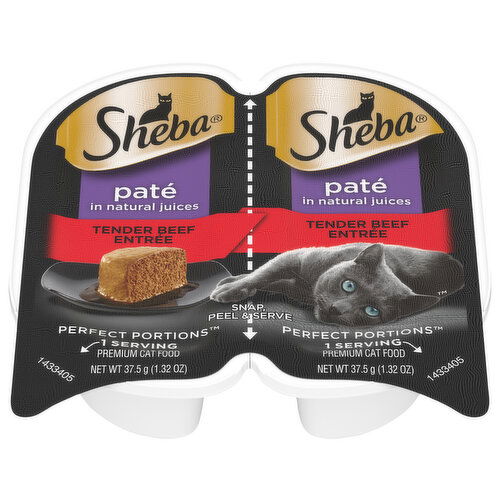 Sheba Cat Food, Tender Beef Entree, Premium, Pate