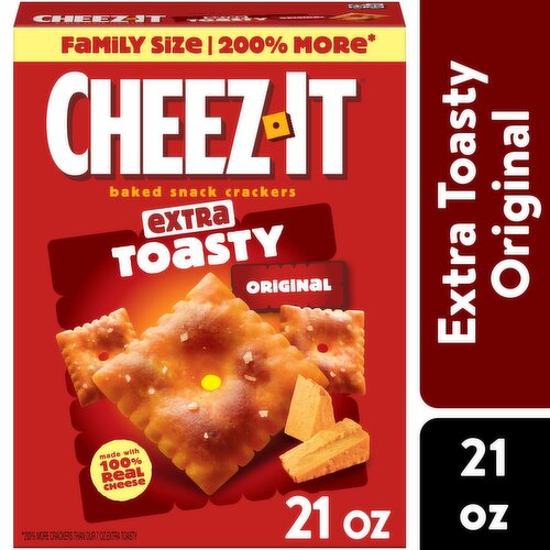 Cheez-It Cheese Crackers, Extra Toasty, Family Size