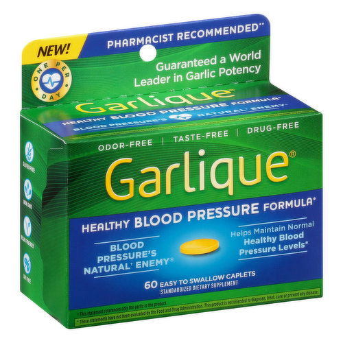 Garlique Blood Pressure Formula, Healthy, Caplets