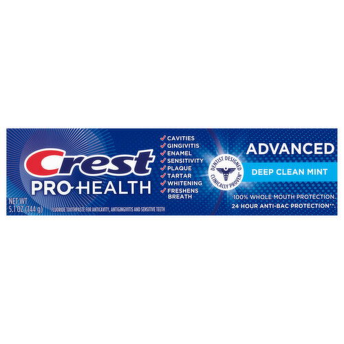 Crest Pro Health Toothpaste, Deep Clean Mint, Fluoride, Advanced