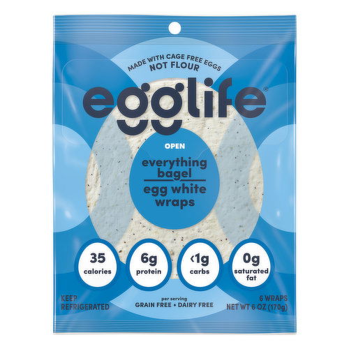 Egglife Egg White Wraps, Everything Bagel