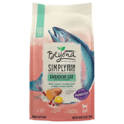 Beyond Simply Grain Free Cat Food, Natural, Wild-Caught Salmon, Egg & Sweet Potato Recipe, Indoor Cat, Adult