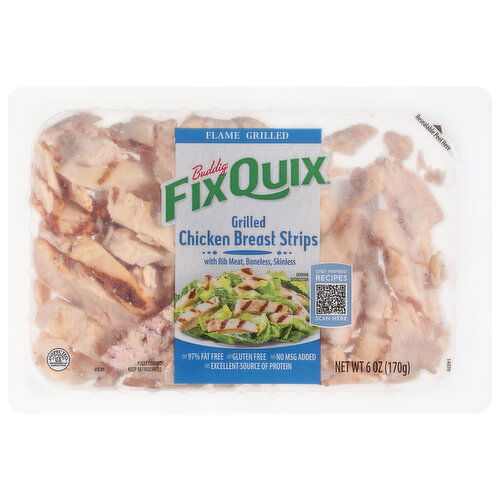 Buddig Fix Quix Chicken Breast Strips, Grilled