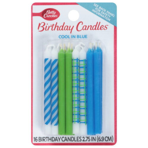 Betty Crocker Birthday Candles, Cool in Blue