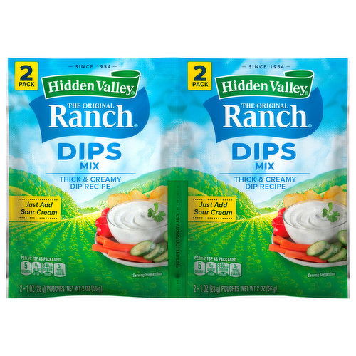 Hidden Valley Dip Recipe, The Original Ranch, Thick & Creamy, 2 Pack