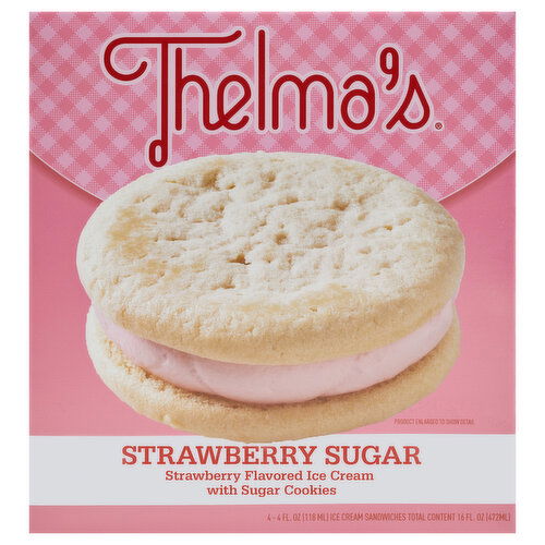 Thelma's 4-4Fl. Oz. 4 Pack Ice Cream Sandwiches Thelma's Strawberry Sugar Ice Cream Sandwich 4 Pack