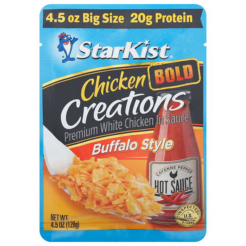 StarKist Creations White Chicken in Sauce, Premium, Buffalo Style, Bold