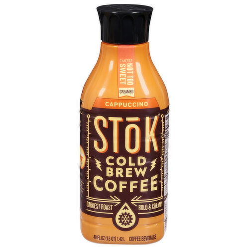 Stok Coffee Beverage, Darkest Roast, Cappuccino, Cold Brew