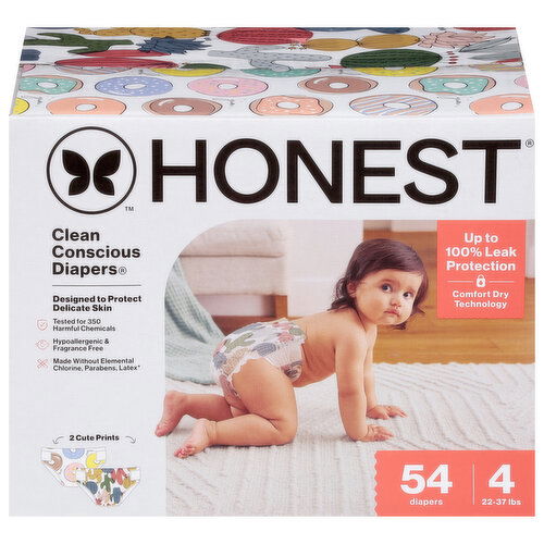 Honest Clean Conscious Size 4 Diapers (22-37 lbs (10-17 kg))