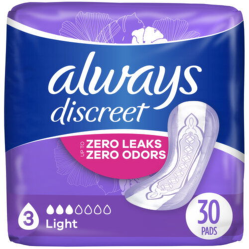 Always Discreet Light Absorbency, Regular Length