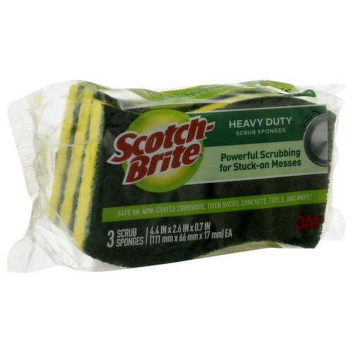 Scotch Brite Scrub Sponges, Heavy Duty, 3 Pack