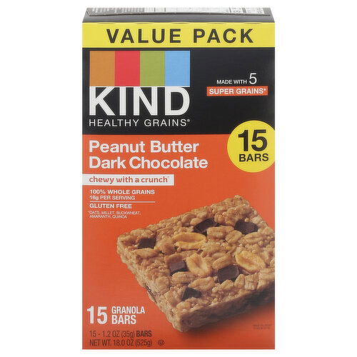 Kind Healthy Grains Granola Bars, Peanut Butter Dark Chocolate, Value Pack