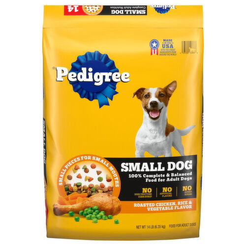 Pedigree Food for Dogs, Adult, Small Dog, Roasted Chicken, Rice & Vegetable Flavor