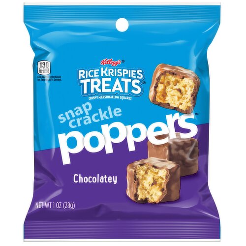 Rice Krispies Treats Snap Crackle Poppers Marshmallow Breakfast Bites, Chocolatey