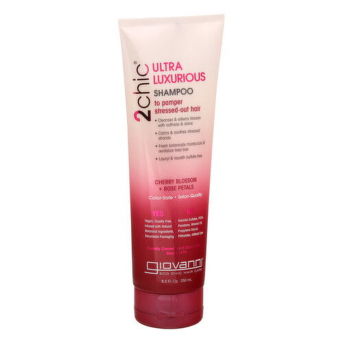 Giovanni 2Chic Shampoo, Cherry Blossom + Rose Petals, Ultra Luxurious