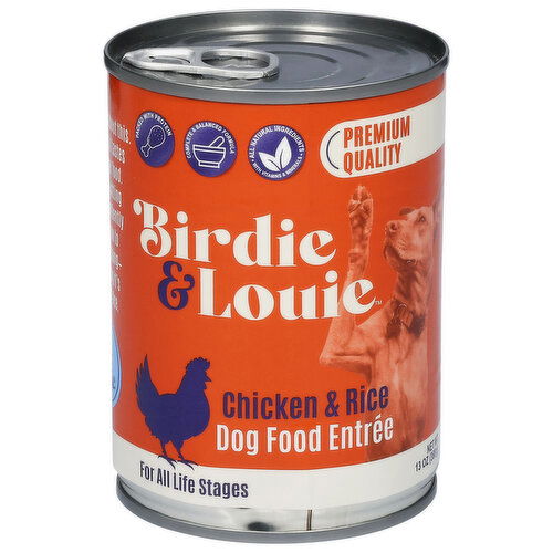 Birdie & Louie Dog Food Entree, Chicken & Rice, For All Life Stages